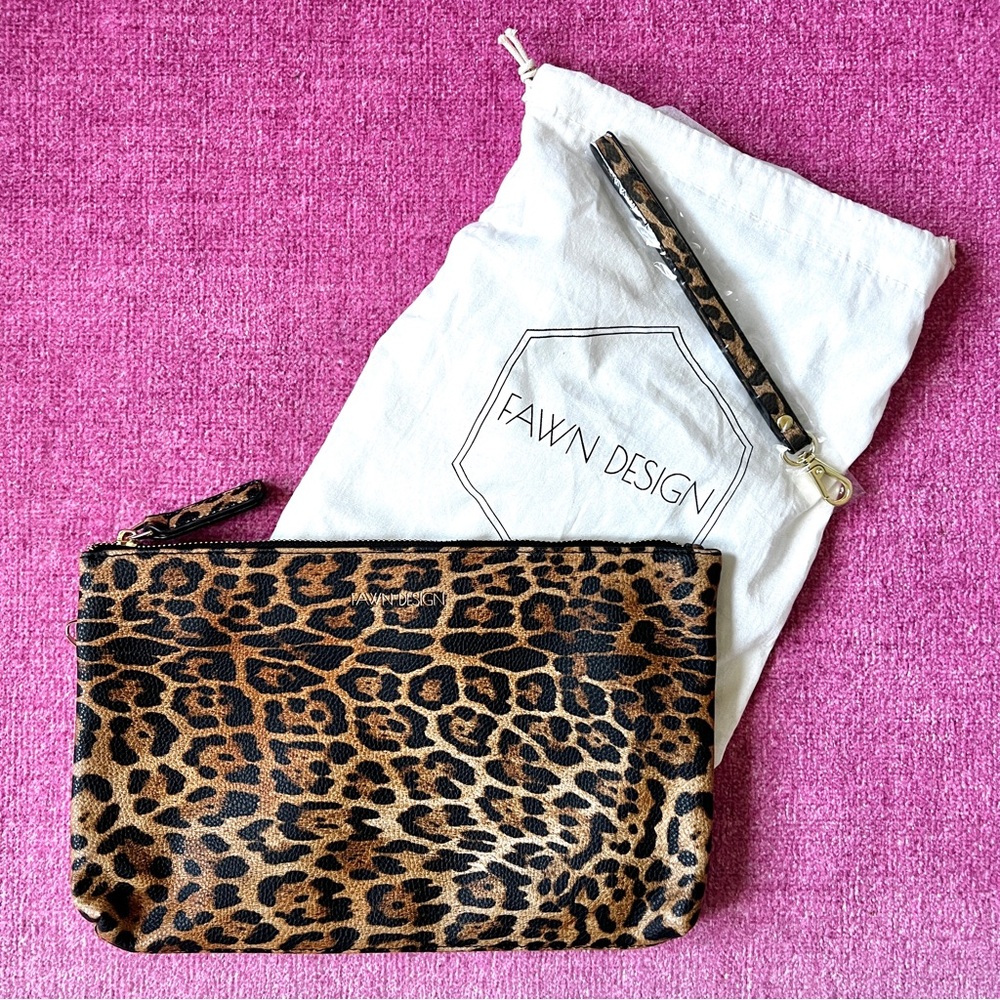 Faux Leather Leopard Print Clutch
